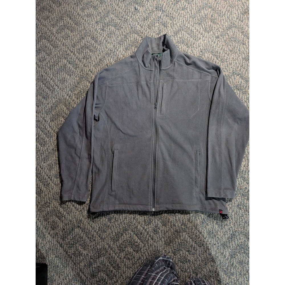 Woolrich Mens Full Zip Fleece Jacket Slate Grey Recycled Polyester Large 16901
